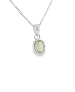 Silver Green Amethyst Pendant