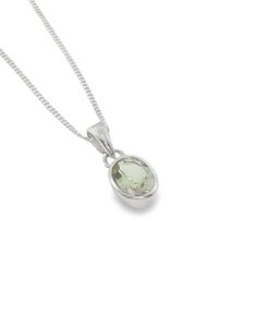 Silver Green Amethyst Pendant