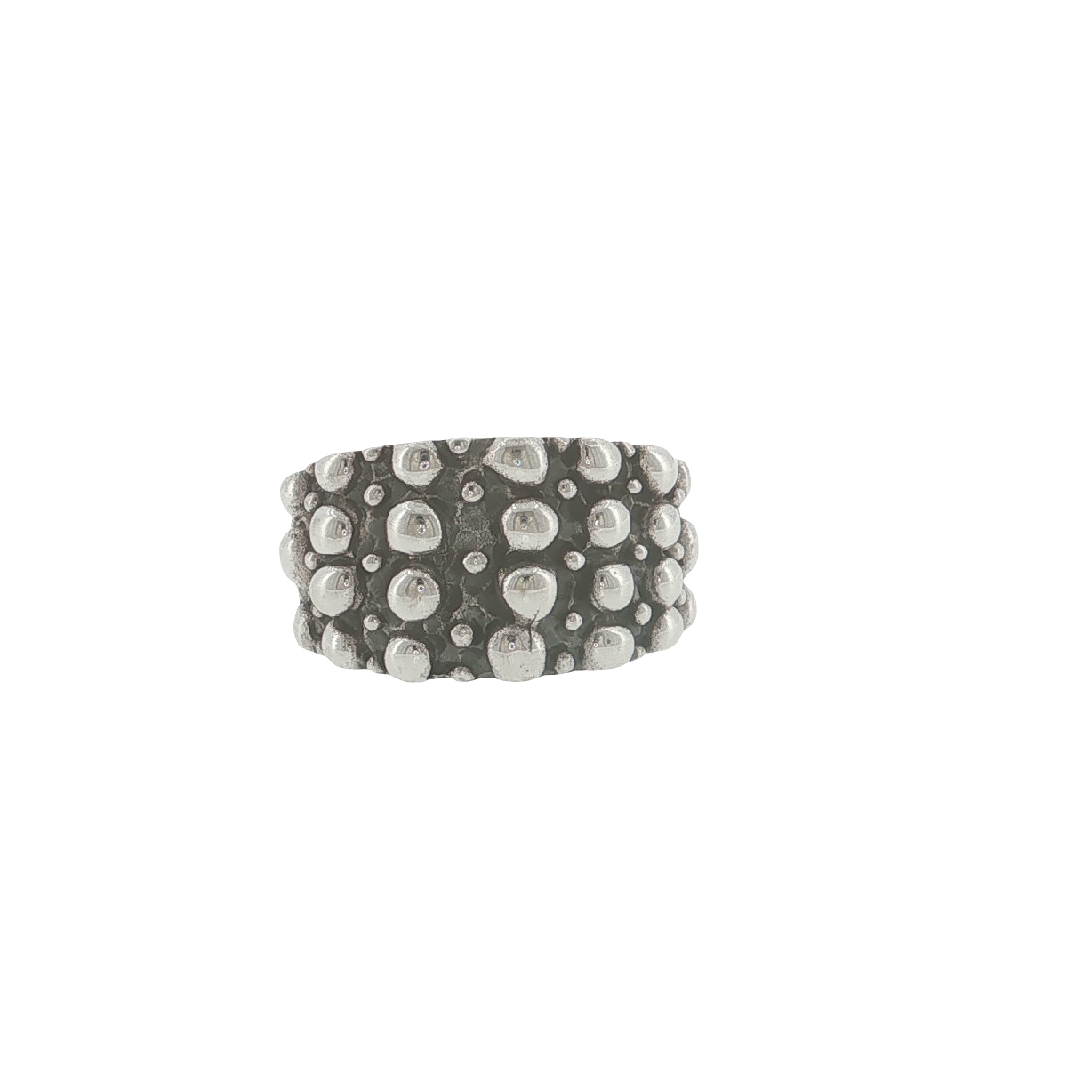 Sterling Silver Beaded Keeper Ring