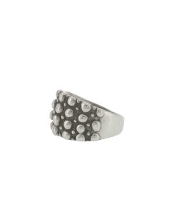 Sterling Silver Beaded Keeper Ring