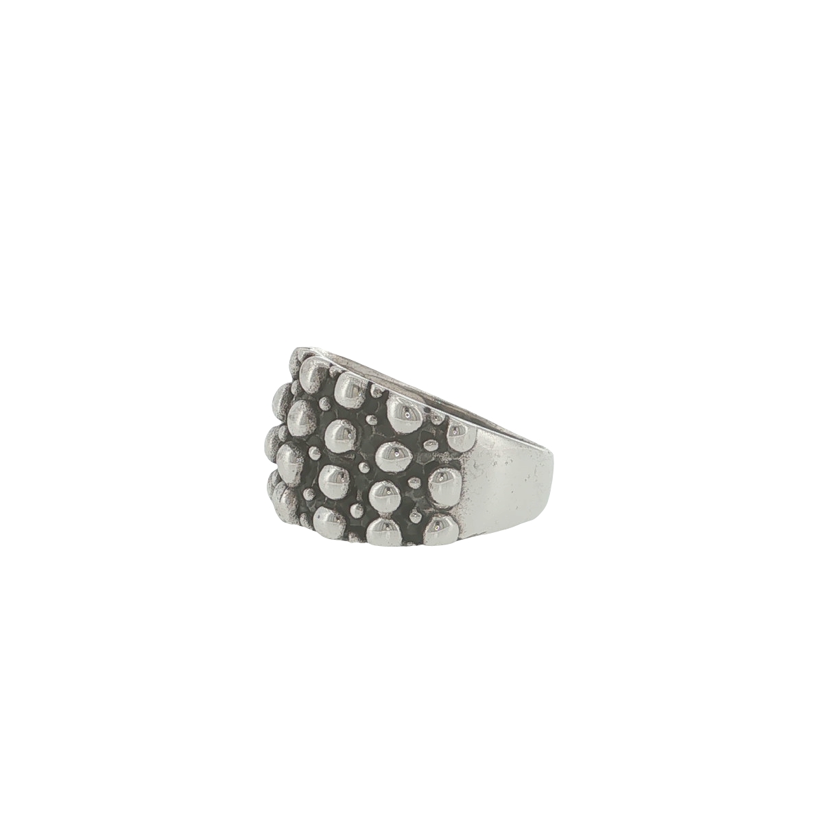 Sterling Silver Beaded Keeper Ring