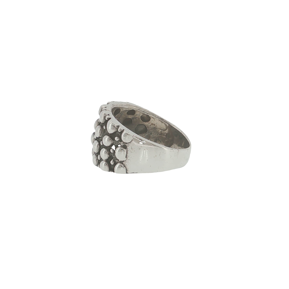 Sterling Silver Beaded Keeper Ring