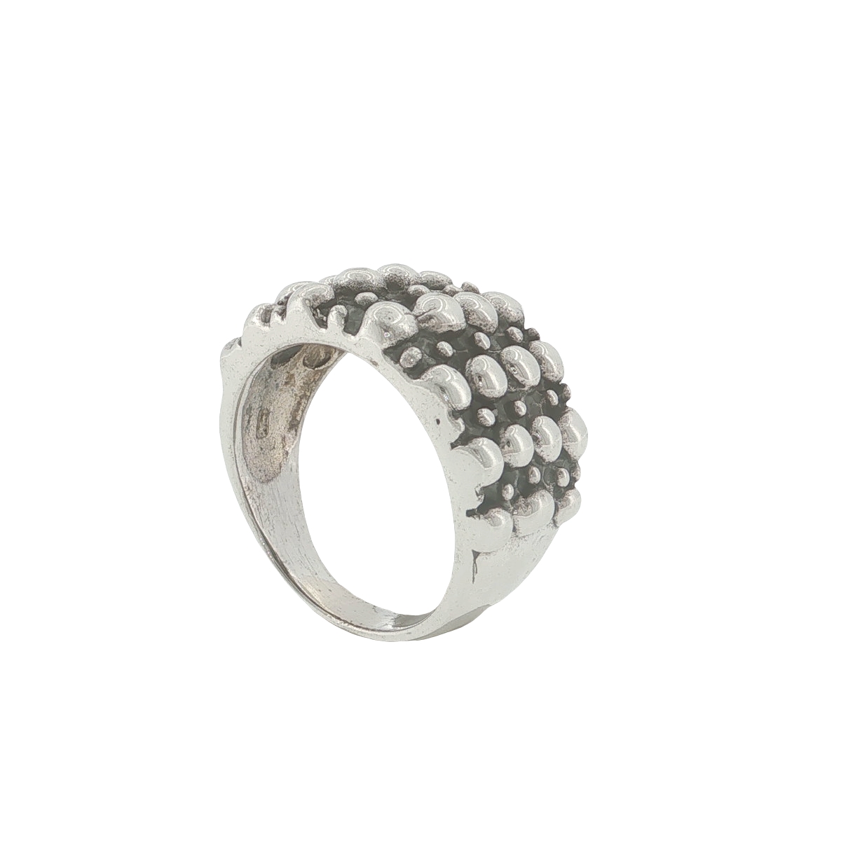 Sterling Silver Beaded Keeper Ring