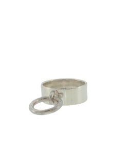 Sterling Silver Dangling Hoop Band Ring