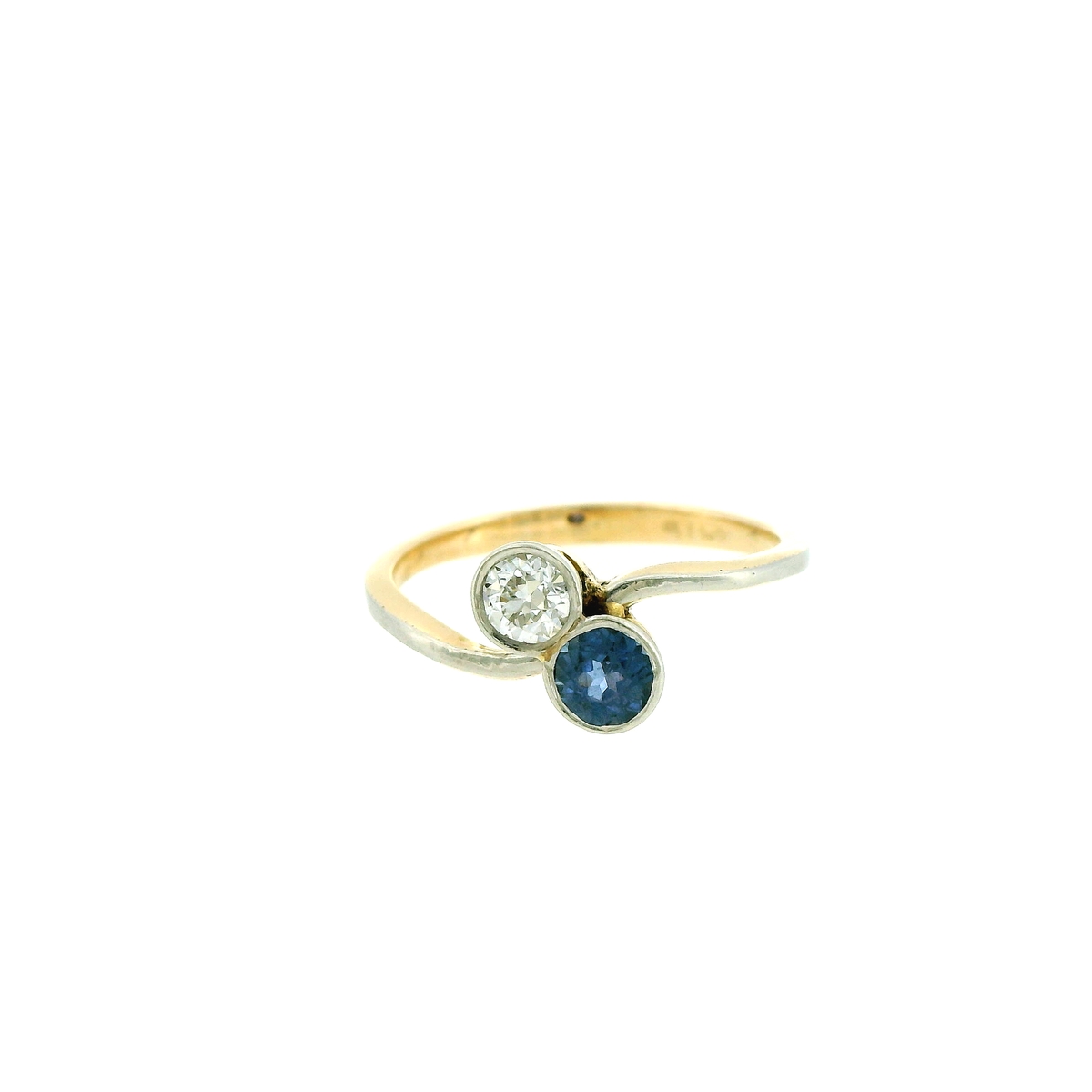 15ct Gold Sapphire Diamond Ring